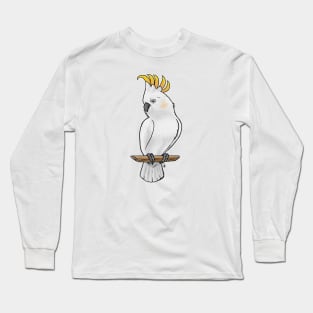 Bird - Citron Cockatoo - Crest Up Long Sleeve T-Shirt